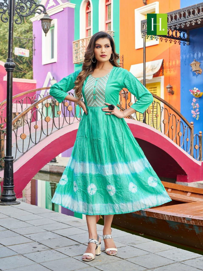 Hirwa Suhana Ethnic Wear Designer Wholesale Embroidery Kurtis
